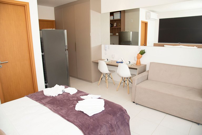 FLAT CHARMOSO C/ VISTA PARA PISCINA NA PRAIA DE MURO ALTO
