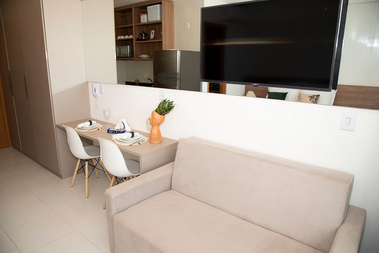 FLAT CHARMOSO C/ VISTA PARA PISCINA NA PRAIA DE MURO ALTO