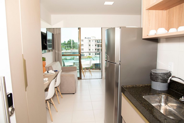 FLAT CHARMOSO C/ VISTA PARA PISCINA NA PRAIA DE MURO ALTO