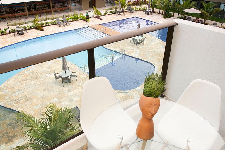 FLAT CHARMOSO C/ VISTA PARA PISCINA NA PRAIA DE MURO ALTO