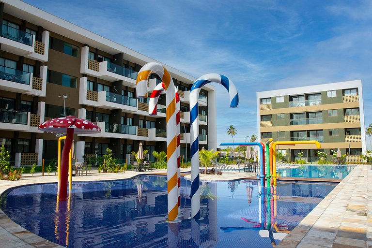 FLAT CHARMOSO C/ VISTA PARA PISCINA NA PRAIA DE MURO ALTO