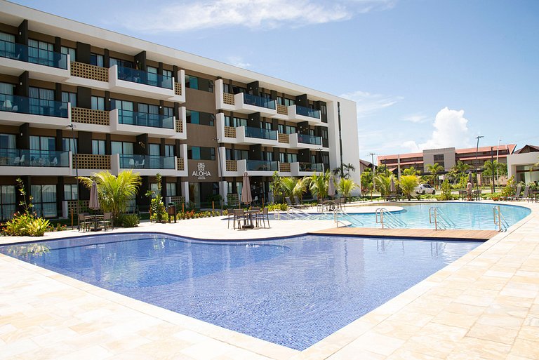 FLAT CHARMOSO C/ VISTA PARA PISCINA NA PRAIA DE MURO ALTO