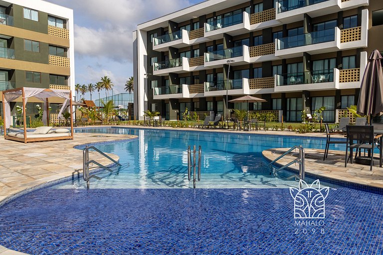 Estúdio Aconchegante com Vista para Piscina