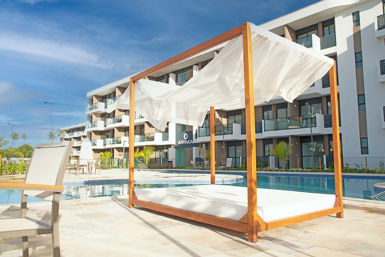Novo flat Térreo com vista para piscina